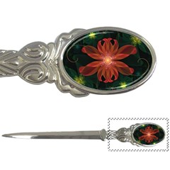 Beautiful Red Passion Flower In A Fractal Jungle Letter Openers by jayaprime