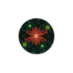 Beautiful Red Passion Flower in a Fractal Jungle Golf Ball Marker (10 pack) Front