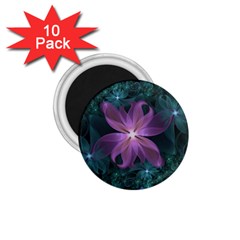 Pink And Turquoise Wedding Cremon Fractal Flowers 1 75  Magnets (10 Pack)  by jayaprime