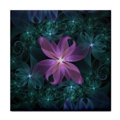 Pink And Turquoise Wedding Cremon Fractal Flowers Face Towel by jayaprime