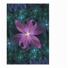 Pink And Turquoise Wedding Cremon Fractal Flowers Small Garden Flag (two Sides) by jayaprime