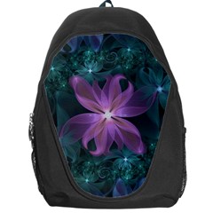 Pink And Turquoise Wedding Cremon Fractal Flowers Backpack Bag by jayaprime