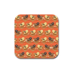 Birds Pattern Rubber Square Coaster (4 Pack)  by linceazul