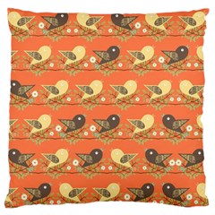 Birds Pattern Large Flano Cushion Case (one Side) by linceazul
