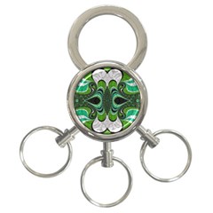 Fractal Art Green Pattern Design 3-ring Key Chains by BangZart