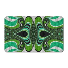 Fractal Art Green Pattern Design Magnet (rectangular) by BangZart