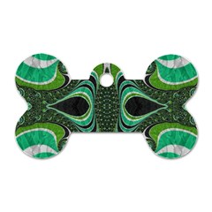 Fractal Art Green Pattern Design Dog Tag Bone (one Side) by BangZart