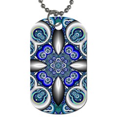 Fractal Cathedral Pattern Mosaic Dog Tag (one Side)