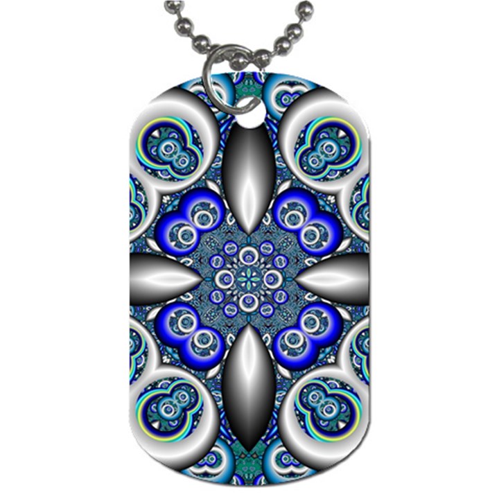 Fractal Cathedral Pattern Mosaic Dog Tag (Two Sides)