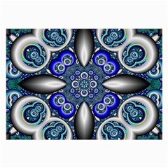 Fractal Cathedral Pattern Mosaic Large Glasses Cloth (2-side) by BangZart