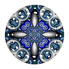 Fractal Cathedral Pattern Mosaic Round Filigree Ornament (two Sides) by BangZart