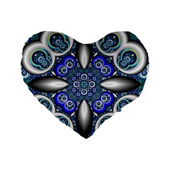 Fractal Cathedral Pattern Mosaic Standard 16  Premium Heart Shape Cushions