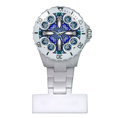 Fractal Cathedral Pattern Mosaic Plastic Nurses Watch