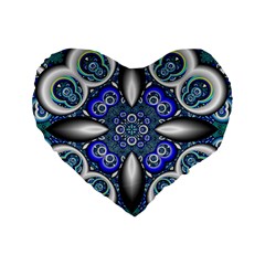 Fractal Cathedral Pattern Mosaic Standard 16  Premium Flano Heart Shape Cushions by BangZart