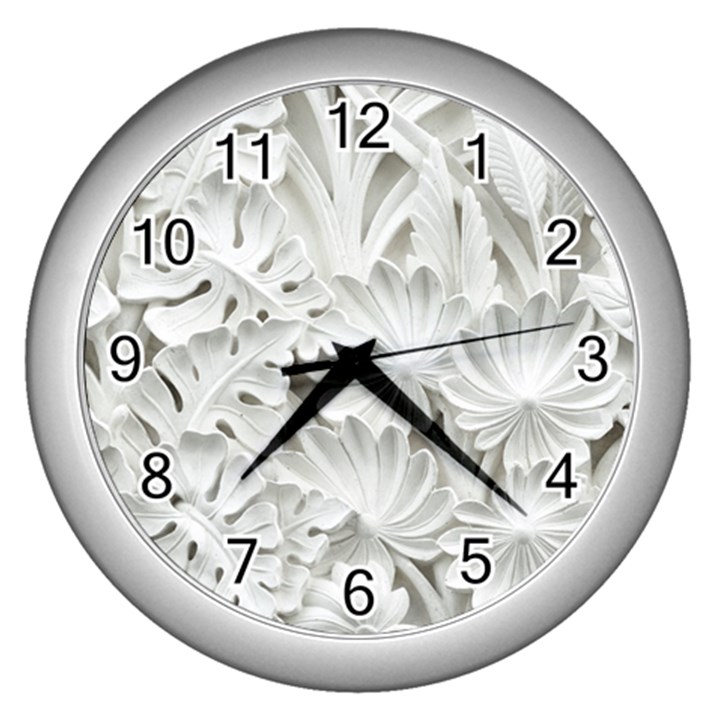 Pattern Motif Decor Wall Clocks (Silver) 