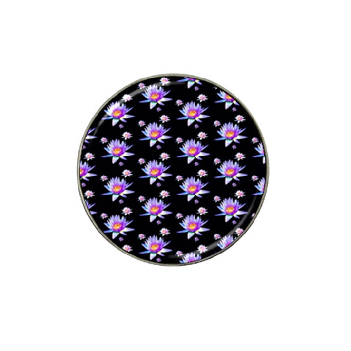 Flowers Pattern Background Lilac Hat Clip Ball Marker (4 pack)