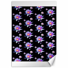 Flowers Pattern Background Lilac Canvas 12  X 18   by BangZart