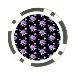 Flowers Pattern Background Lilac Poker Chip Card Guard by BangZart