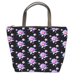 Flowers Pattern Background Lilac Bucket Bags by BangZart