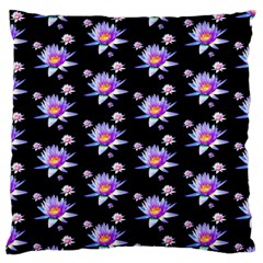 Flowers Pattern Background Lilac Large Flano Cushion Case (one Side)