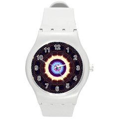 Mandala Art Design Pattern Round Plastic Sport Watch (m) by BangZart