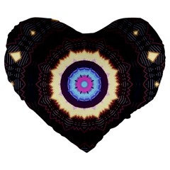 Mandala Art Design Pattern Large 19  Premium Heart Shape Cushions