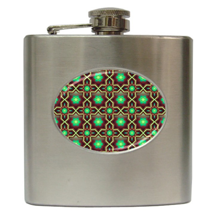 Pattern Background Bright Brown Hip Flask (6 oz)