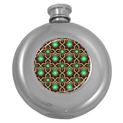 Pattern Background Bright Brown Round Hip Flask (5 Oz) by BangZart