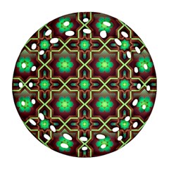 Pattern Background Bright Brown Ornament (round Filigree) by BangZart