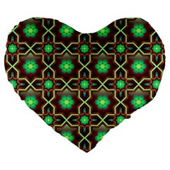 Pattern Background Bright Brown Large 19  Premium Heart Shape Cushions