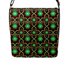 Pattern Background Bright Brown Flap Messenger Bag (l) 