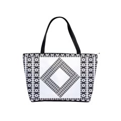 Pattern Background Texture Black Shoulder Handbags by BangZart