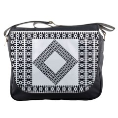 Pattern Background Texture Black Messenger Bags by BangZart