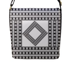 Pattern Background Texture Black Flap Messenger Bag (l) 