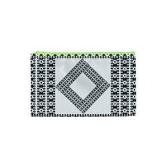 Pattern Background Texture Black Cosmetic Bag (xs)