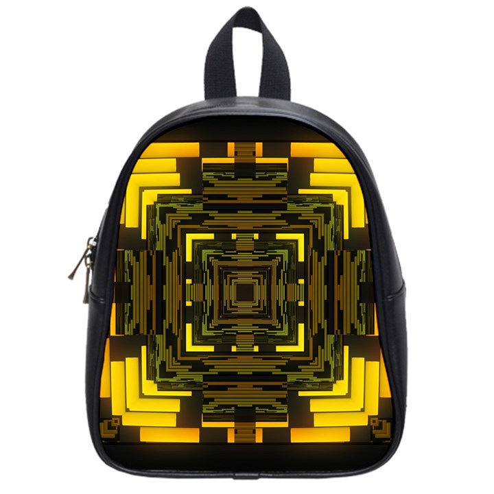 Abstract Glow Kaleidoscopic Light School Bags (Small) 