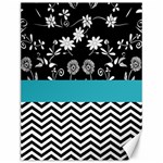 Flowers Turquoise Pattern Floral Canvas 12  x 16   11.86 x15.41  Canvas - 1