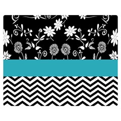 Flowers Turquoise Pattern Floral Double Sided Flano Blanket (medium) 