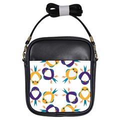 Pattern Circular Birds Girls Sling Bags by BangZart