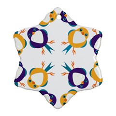 Pattern Circular Birds Snowflake Ornament (two Sides)