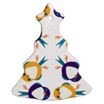 Pattern Circular Birds Christmas Tree Ornament (Two Sides) Front