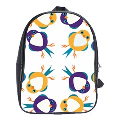 Pattern Circular Birds School Bags (xl)  by BangZart