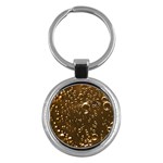 Festive Bubbles Sparkling Wine Champagne Golden Water Drops Key Chains (Round)  Front