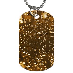 Festive Bubbles Sparkling Wine Champagne Golden Water Drops Dog Tag (two Sides) by yoursparklingshop