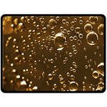 Festive Bubbles Sparkling Wine Champagne Golden Water Drops Fleece Blanket (Large)  80 x60  Blanket Front