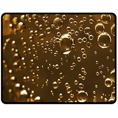 Festive Bubbles Sparkling Wine Champagne Golden Water Drops Fleece Blanket (medium)  by yoursparklingshop