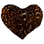 Festive Bubbles Sparkling Wine Champagne Golden Water Drops Large 19  Premium Flano Heart Shape Cushions Front