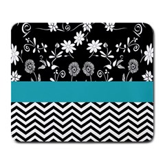 Flowers Turquoise Pattern Floral Large Mousepads by BangZart