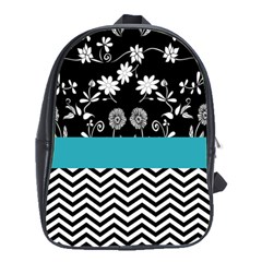 Flowers Turquoise Pattern Floral School Bags(large)  by BangZart