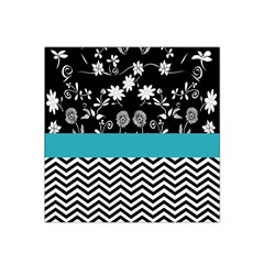 Flowers Turquoise Pattern Floral Satin Bandana Scarf